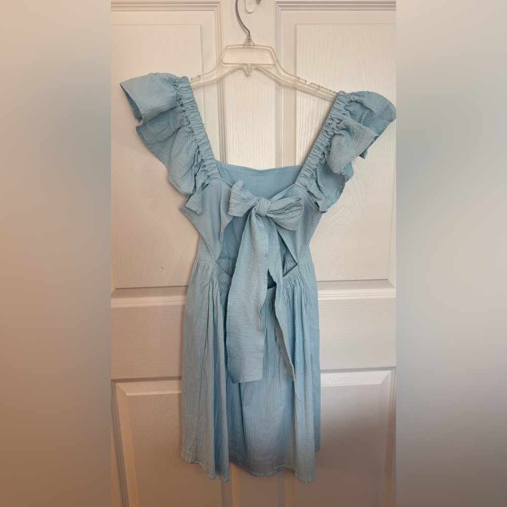 Light Blue Ruffle Dress - Picture 2 of 3